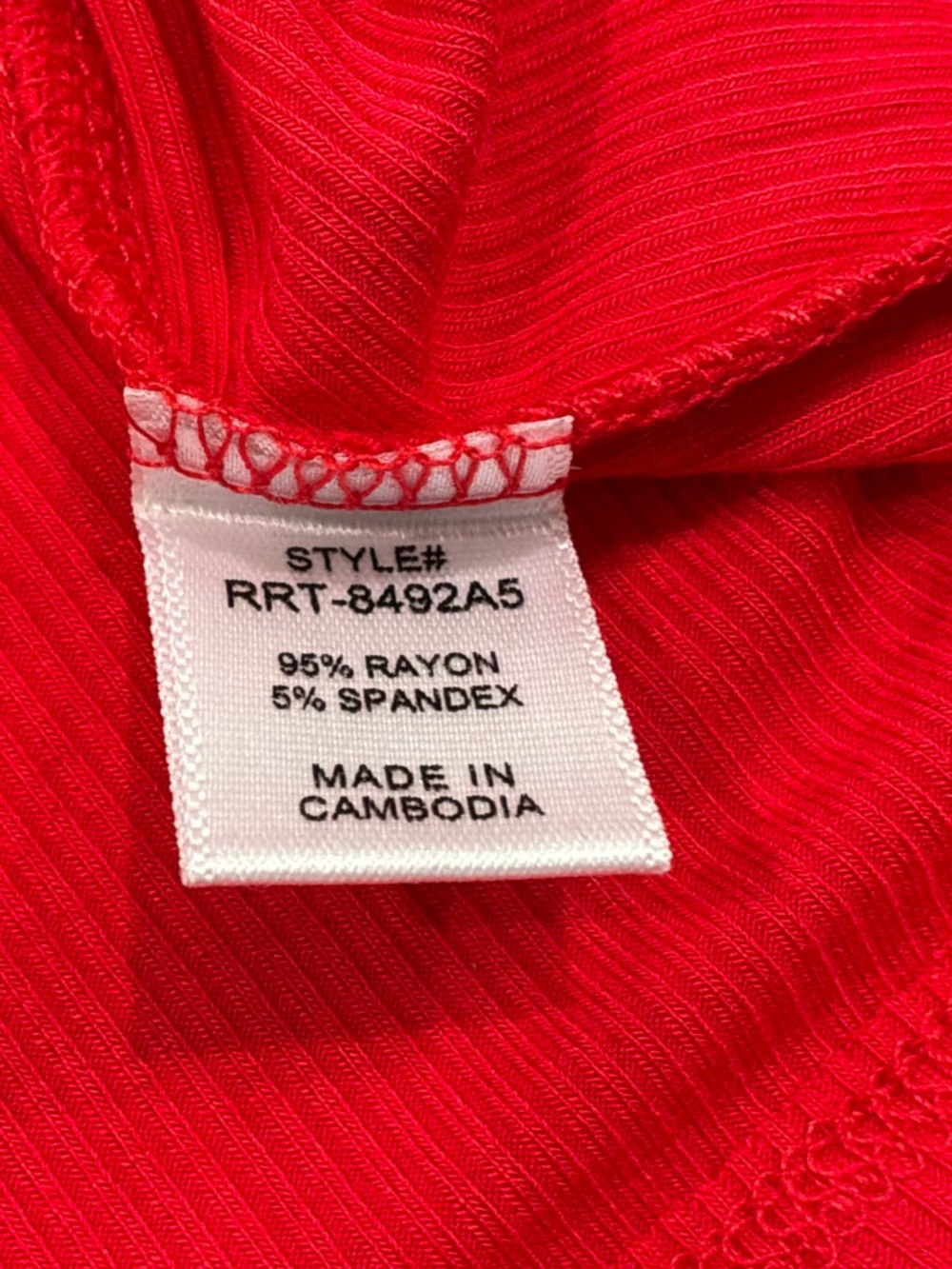 Zenana Red Ribbed Crop Top Short Sleeve Stretch Fitted Tee Women M - Picture 5 of 7
